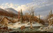 Cornelius Krieghoff Winter Landscape Laval oil painting